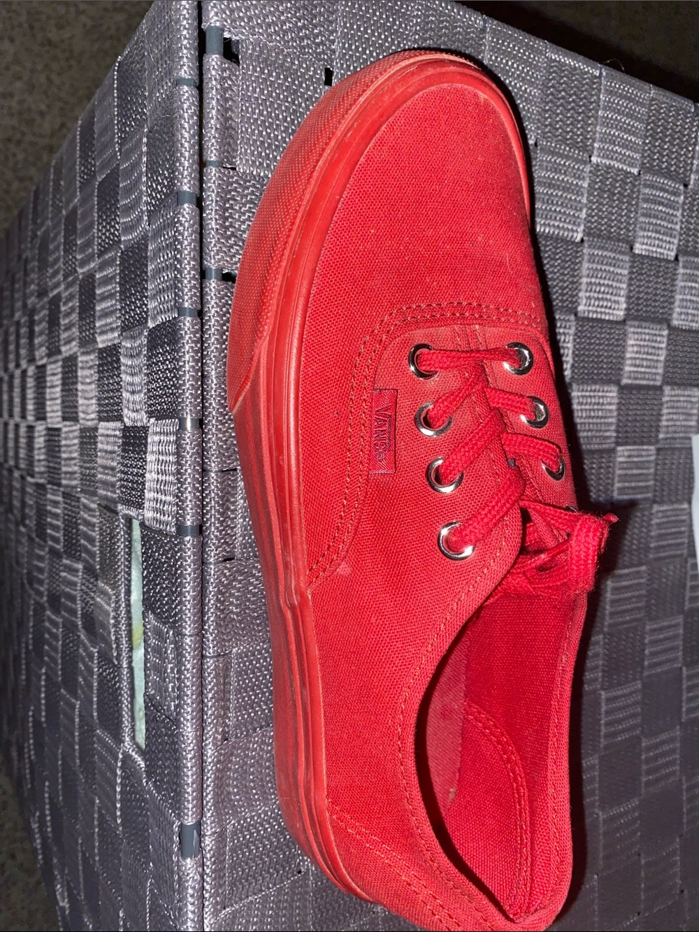 Vans Red Low-Top Canvas Sneakers ( unisex) men sz 4.5 / women 6
